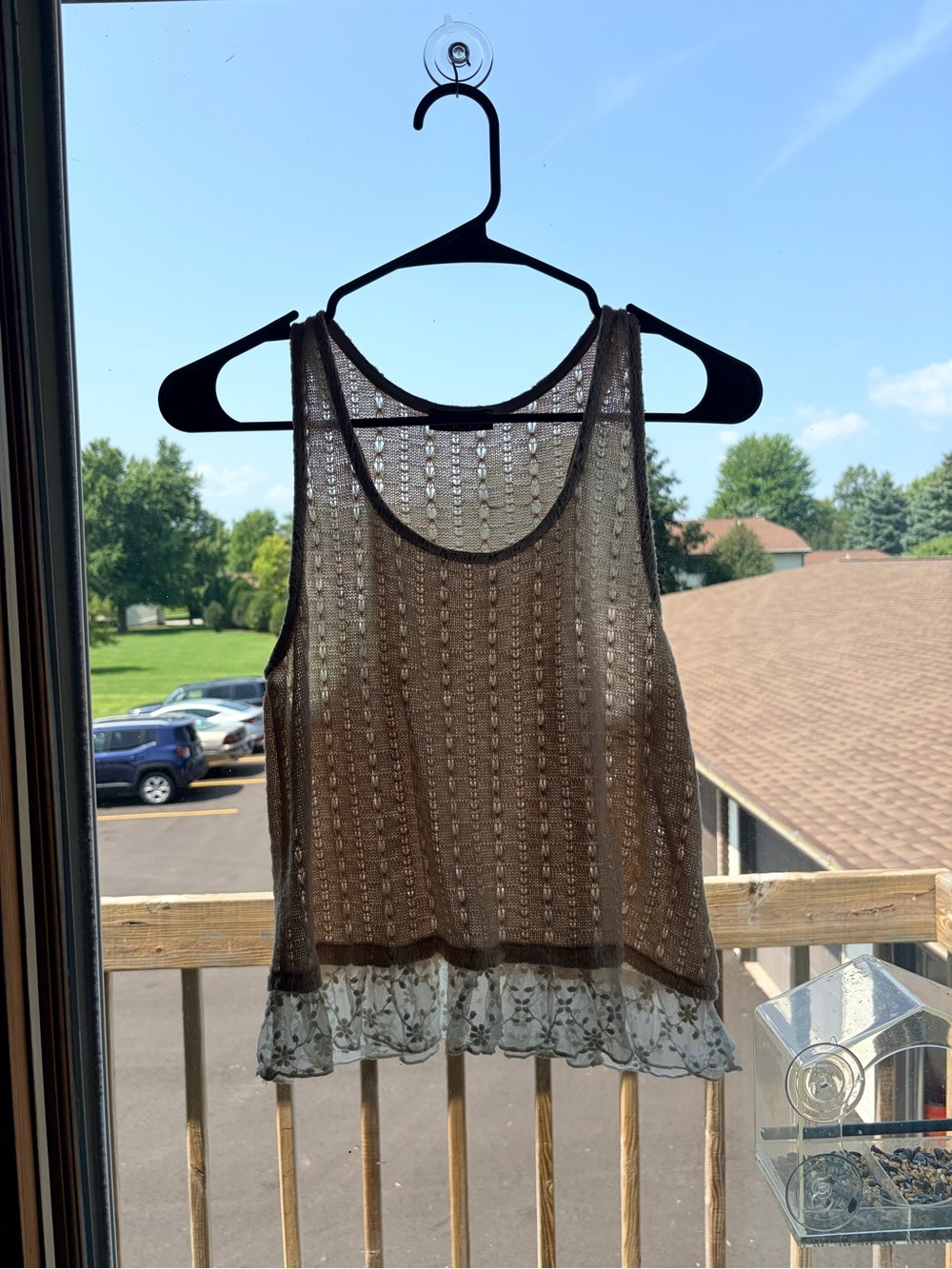 Deb Boho Lace Trim Tank Top size medium